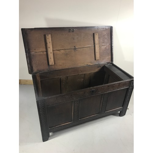 1232 - OAK PANELLED CHEST, approx. 130 cm w, 57 cm d, 70 cm h.