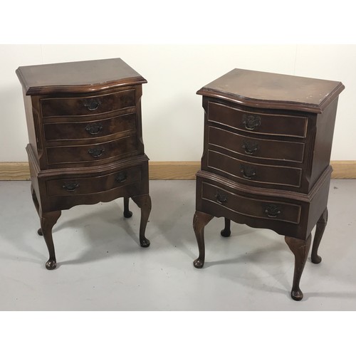 1137 - PAIR OF MODERN REPRODUCTION SERPENTINE FRONT CABINETS