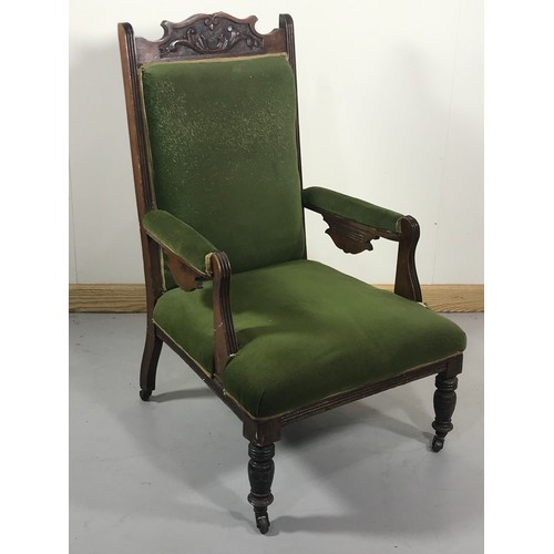 1181 - GREEN UPHOLSTERED SALON CHAIR