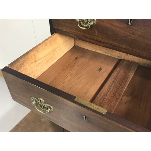 1073 - MAHOGANY CHEST OF 5 DRAWERS ON STAND WITH CABRIOLE LEGS AF