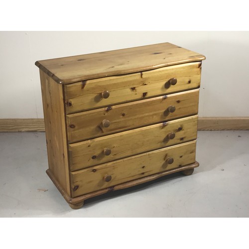 1180 - MODERN PINE CHEST OF 4 LONG DRAWERS