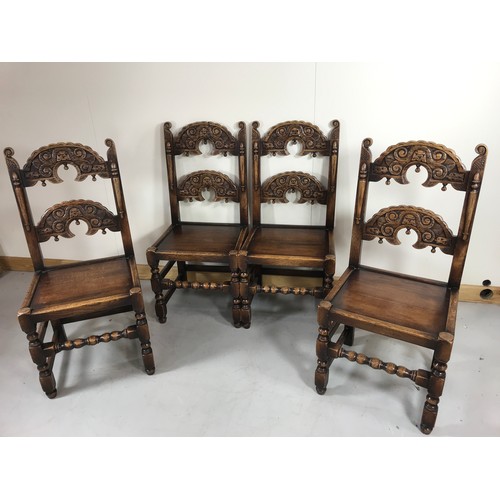 1083 - SET OF 4 YORKSHIRE OR MORTUARY TYPE OAK CHAIRS