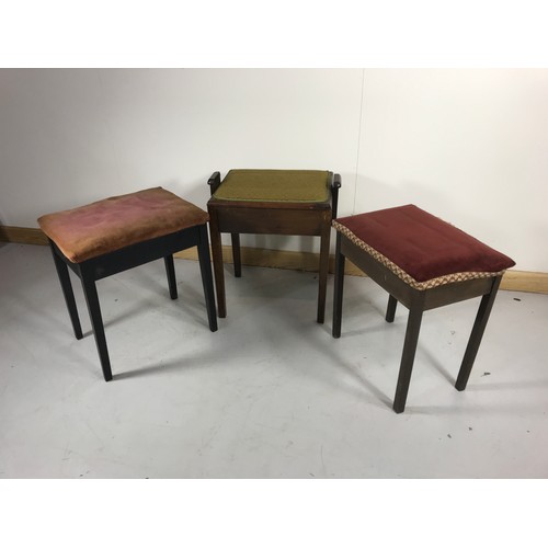 1108 - 3 PIANO STOOLS