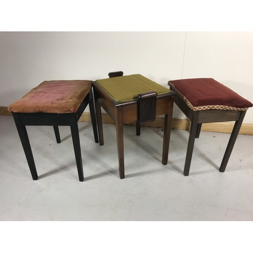 1108 - 3 PIANO STOOLS