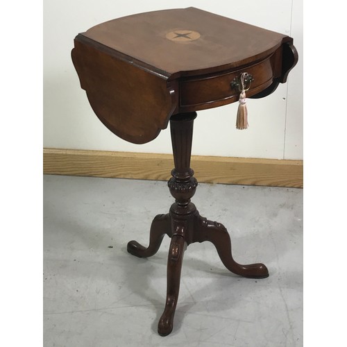 1162 - INLAID MAHOGANY DROP LEAF OCCASIONAL TABLE