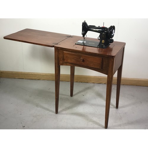 1165 - ELECTRIC SINGER SEWING MACHINE IN CABINET, MODEL 99