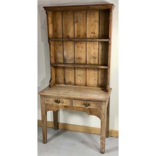 1036 - PINE DRESSER WITH PLATE RACK APPROX 89 cm WIDE