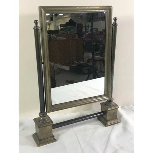 1177 - METAL FRAMED RECTANGULAR DRESSING TABLE MIRROR ON STAND