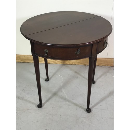 1064 - MAHOGANY DEMI LUNE FOLD OVER TABLE