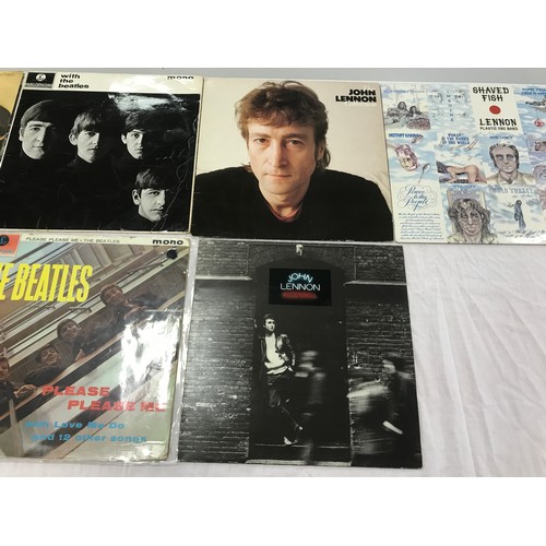 78 - 9 BEATLES LP RECORDS INC. SGT PEPPER (NO INSERT), LET IT BE, RUBBER SOUL, WITH THE BEATLES, PLEASE P... 