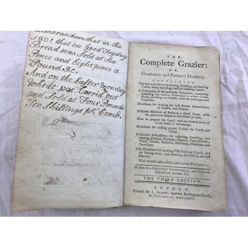 345 - ‘THE COMPLETE GRAZIER’, THIRD EDITION, PRINTED FOR J ALMON IN PICCADILLY, LONDON 1775