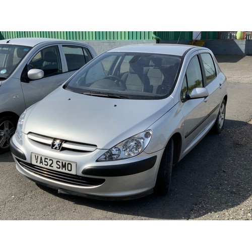 21 - MOTOR CAR, PEUGEOT 307 GLX 16V AUTO, 5 DOOR HATCHBACK, PETROL VA52 SMO, 1587CC. MILEAGE AT MOT DATE ... 