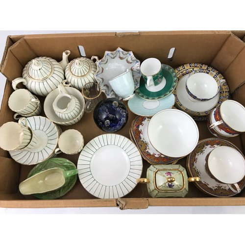 1695 - QUANTITY MISC. DECORATIVE TEA WARE AND OTHER CHINA, PORCELAIN AND GLASS WARE