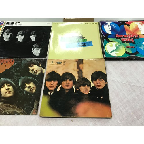 154 - RECORDS, BEATLES ALBUMS, INC SGT PEPPER, ONE BEARING 