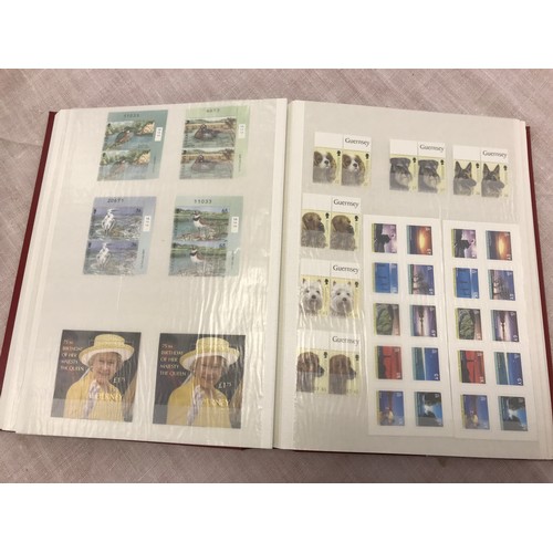 640 - GUERNSEY, ALDERNEY, QEII GUTTER PAIRS COLLECTION PLUS MINI SHEETS AND SHEETLETS IN 3 STOCK BOOKS, HI... 