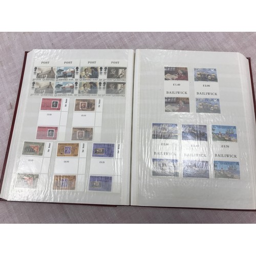 640 - GUERNSEY, ALDERNEY, QEII GUTTER PAIRS COLLECTION PLUS MINI SHEETS AND SHEETLETS IN 3 STOCK BOOKS, HI... 