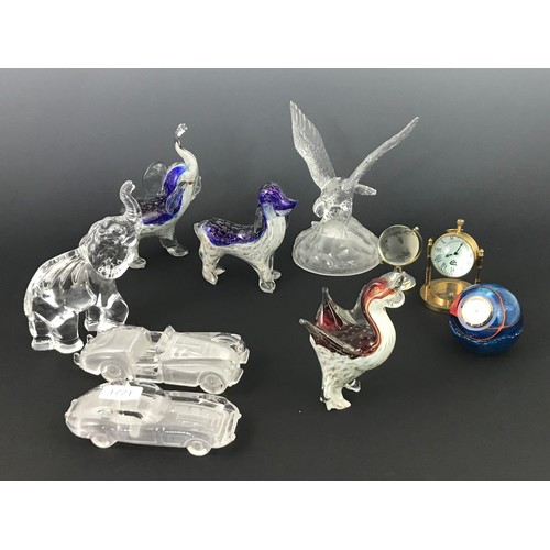 1771 - QUANTITY MISC. GLASS ORNAMENTS INCLUDING ANIMALS, CARS ETC.