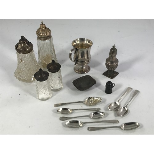 3416 - MISC. SILVER MOUNTED BOTTLES AND OTHER SILVER WARE