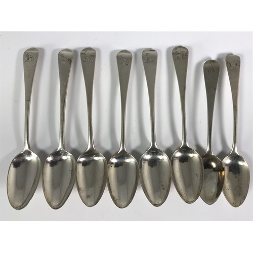 3399 - MISC. PART SETS OF SILVER TEA SPOONS APPROX. 135 g