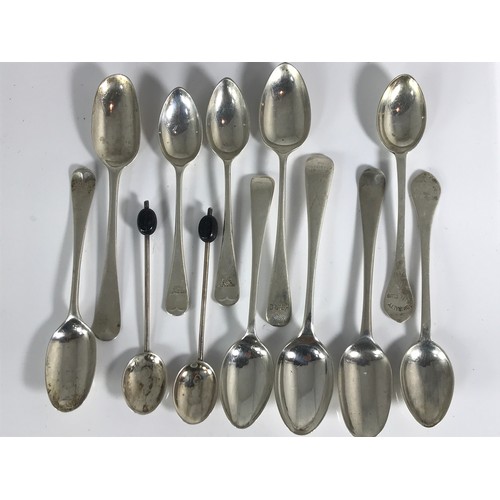 3400 - MISC. SILVER TEA & COFFE SPOONS, APPROX 132 g