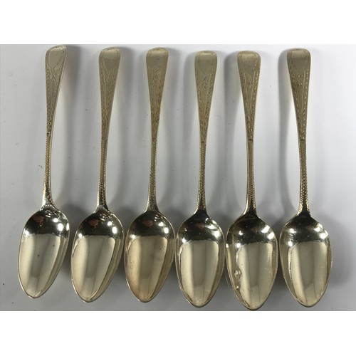 3398 - SET OF 6 GEORGIAN BRIGHT CUT SILVER GRAPEFRUIT SPOONS APPROX. 73 g EDINBURGH HALLMARK