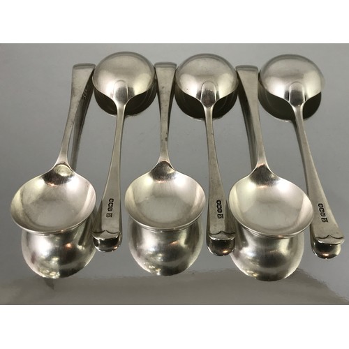 3377 - SET OF 6 SILVER SOUP SPOONS APPROX. 395 g SHEFFIELD 1963