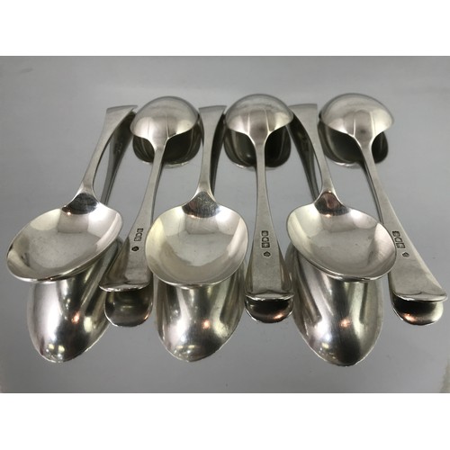 3378 - SET OF 6 SILVER TABLE SPOONS APPROX. 422g, LONDON 1906