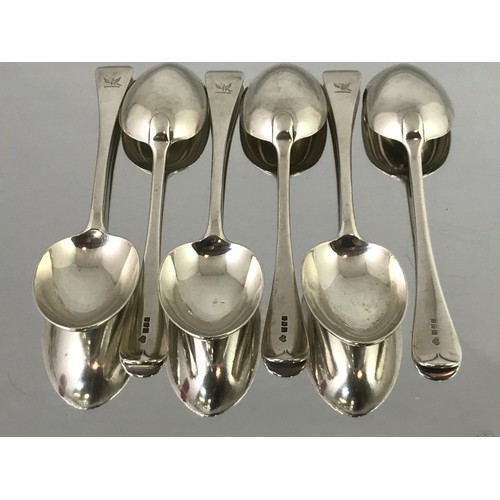 3375 - SET OF 6 SILVER TABLE SPOONS APPROX. 470 g LONDON 1918