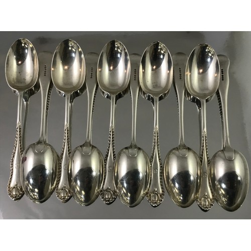 3374 - SET OF 10 SILVER DESSERT SPOONS APPROX. 547 g