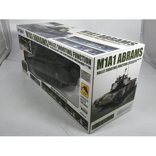 170 - HOBBY ENGINE M1A1 ABRAMS BULLET SHOOTING FUNCTION, 1:16 SCALE MAIN BATTLE TANK 120MM CANNON FULL FUN... 