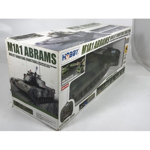 170 - HOBBY ENGINE M1A1 ABRAMS BULLET SHOOTING FUNCTION, 1:16 SCALE MAIN BATTLE TANK 120MM CANNON FULL FUN... 