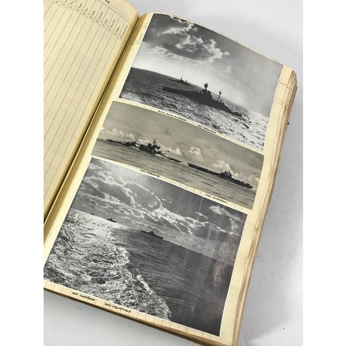 3062 - A FASCINATING JOURNAL OF WWII NAVAL INTEREST INC. EPHEMERA, POSTCARDS, MANY ORIGINAL PHOTOGRAPHS, CL... 