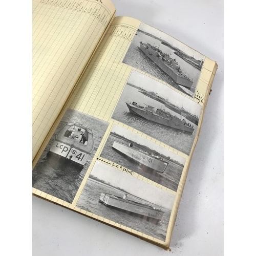 3062 - A FASCINATING JOURNAL OF WWII NAVAL INTEREST INC. EPHEMERA, POSTCARDS, MANY ORIGINAL PHOTOGRAPHS, CL... 