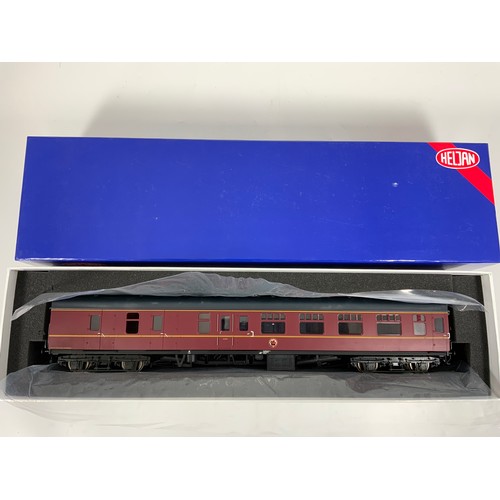 537 - HELJAN 0 GAUGE MODEL RAILWAY COACH 4921, BSK, MAROON LIVERY, MARK I COACH, ONE BRAKE VAN WINDOW INSI... 