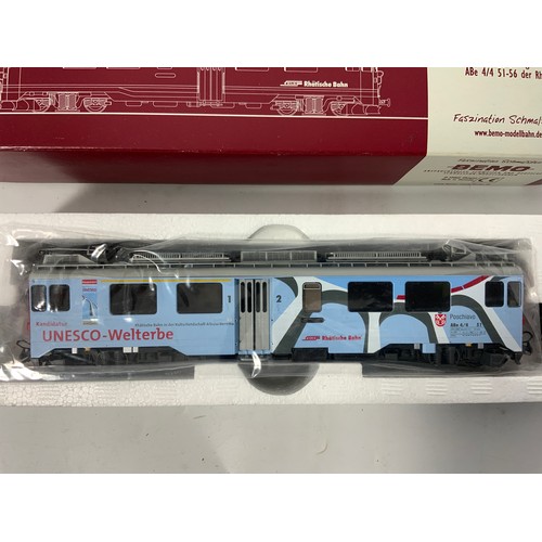 457 - BEMO HOM SCALE MODEL RHB ABE 4/4 III NUMBER 51 UNESCO MODEL NUMBER 1269 111 A SPECIAL LIVERY BOXED R... 