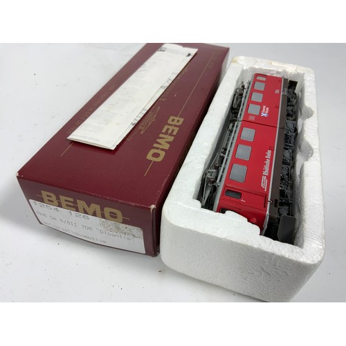 460 - BEMO HOM MODEL RAILWAY RHB GE 6/6 II NUMBER 706 DISENTIS, MODEL 1254-126 IN BOXED CONDITION