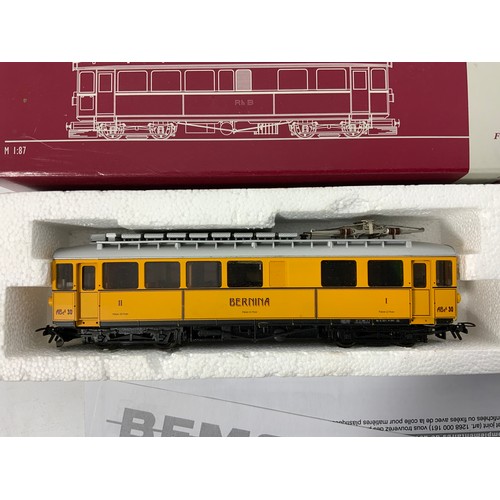 459 - BEMO RHB ABE 4/4 NUMBER 30 NOSTALGIETRIEBWAGEN IN BOXED CONDITION IN BERMINA YELLOW