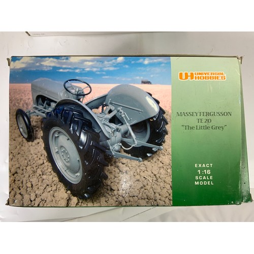 331 - BOXED TRACTORS UNIVERSAL HOBBIES, MASSEY FERGUSSON TE20 THE LITTLE GREY, EXACT 1:16 SCALE MODEL BOXE... 