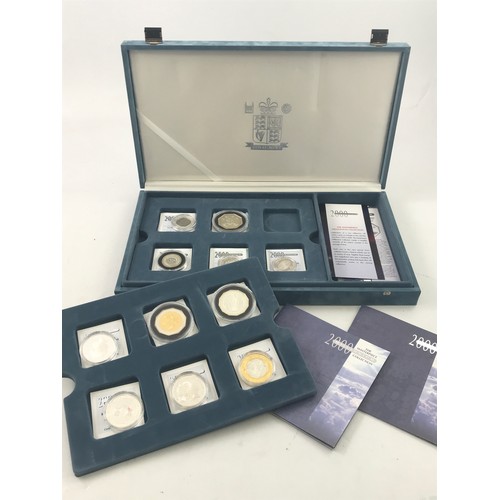 3651 - PART OF THE ROYAL MINT MASTERPIECE MILLENNIUM COLLECTION OF SILVER PROOF COINS IN CAPSULES, 11 COINS... 