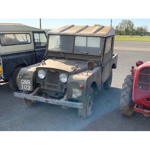 16 - SERIES 1 LAND ROVER GNR 103, MK 1, FIRST REGISTERED 23.10.1950, PETROL

The successful bidder must p... 