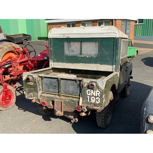 16 - SERIES 1 LAND ROVER GNR 103, MK 1, FIRST REGISTERED 23.10.1950, PETROL

The successful bidder must p... 