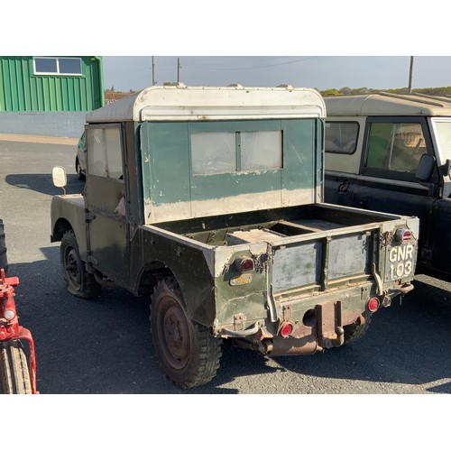 16 - SERIES 1 LAND ROVER GNR 103, MK 1, FIRST REGISTERED 23.10.1950, PETROL

The successful bidder must p... 