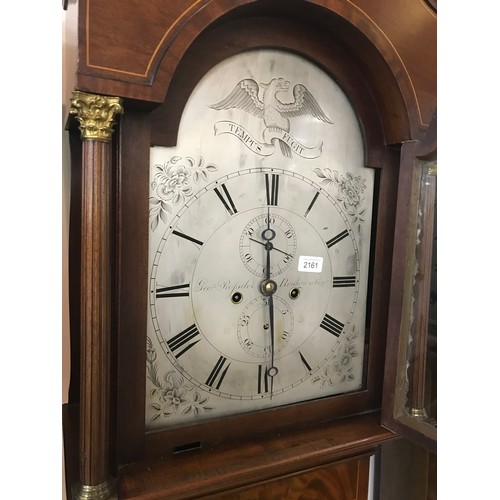 2161 - GEORGE ROFSITER BRIDGWATER MAHOGANY LONG CASE CLOCK HAVING 8 DAY MOVEMENT WITH SUBSIDIARY SECONDS AN... 