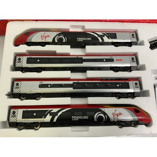 427 - HORNBY VIRGIN TRAINS PENDOLINO SET R1155 00 GAUGE TRAIN SET - DCC READY IN BOXED CONDITION