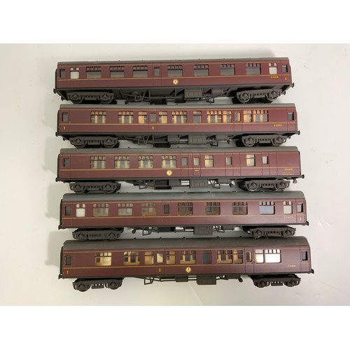 565 - LIMA 0 GAUGE X 5 MK 1 COACHES UNBOXED CONDITION, MAROON LIVERY