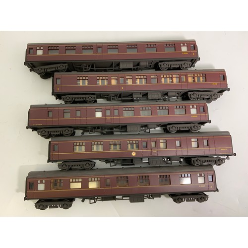 564 - LIMA 0 GAUGE X 5 MK 1 COACHES UNBOXED CONDITION, MAROON LIVERY