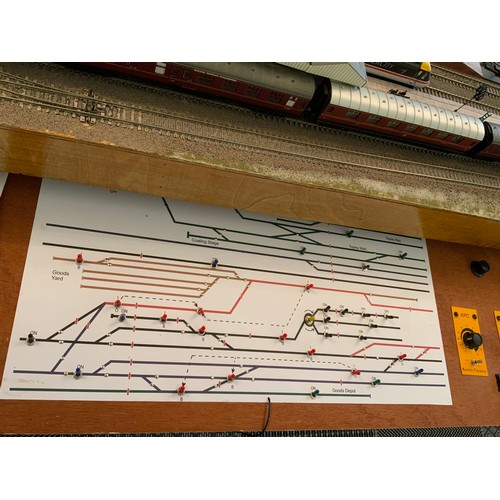 514 - SUPERB 00 SCALE LAYOUT CALLED 'WYEDALE' COMES IN  7 SECTIONS  DOUBLE TRACK TWO TIER ELECTRONICALLY O... 