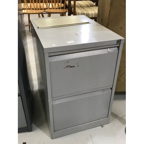 1216 - 2 DRAWER METAL FILING CABINET 71cm tall