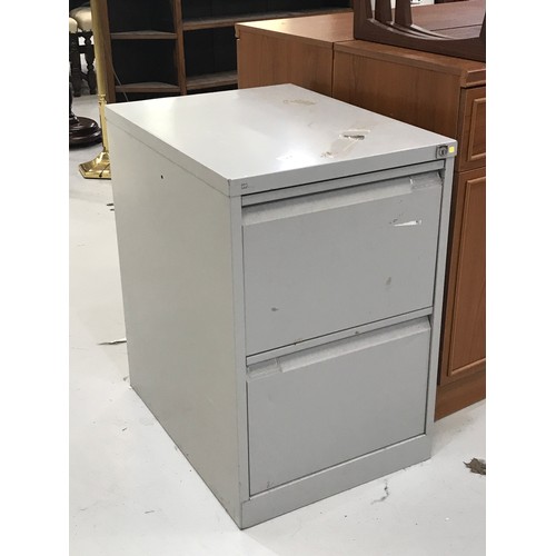 1264 - 2 DRAWER METAL FILING CABINET 72cm tall