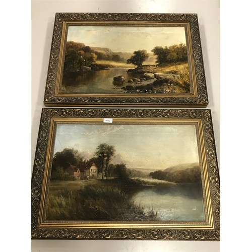 3032 - PAIR OF OILS DEPICTING RURAL SCENES INDISTINCTLY SIGNED